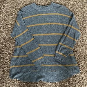 American Eagle Striped Lightweight Sweater w/ Mock Neck